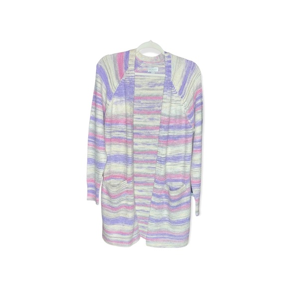 LUCKY BRAND Space Dye Open Front Cardigan Sweater with Hand Pockets M NWT - Picture 6 of 13
